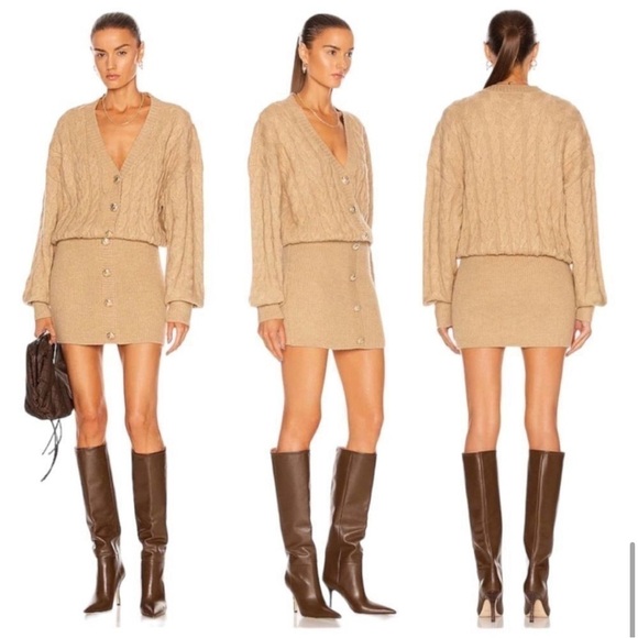 Retrofete Dresses & Skirts - RETROFETE Tala Sweater Dress in Camel Beige Size Small